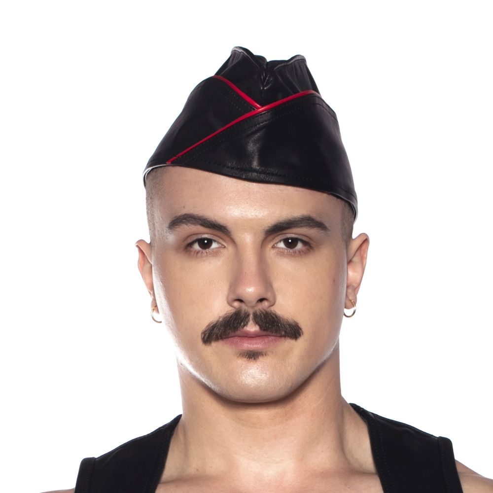 Prowler RED Leather Triangle Cap Black/Red – Small
