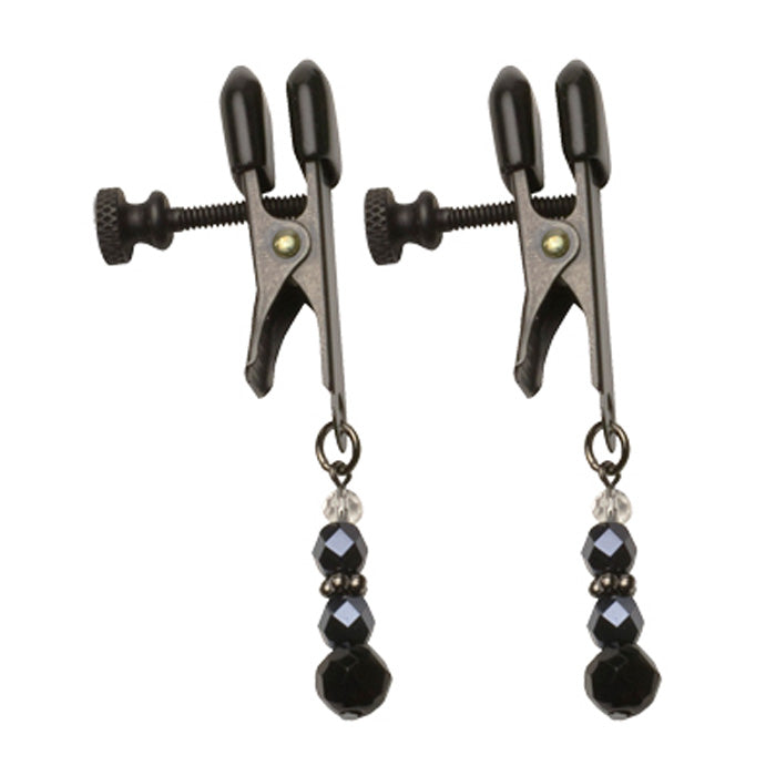 Spartacus Broad Tip "Black Beaded" Alligator Nipple Clamps