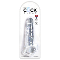 King Cock Clear 8″ Cock w/ Balls