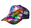 Rainbow Sequin Black Baseball Cap