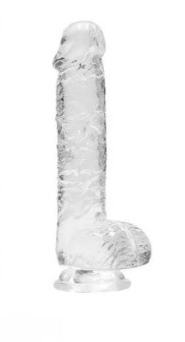 Real Rock 6inch Dildo w/ Balls -Clear