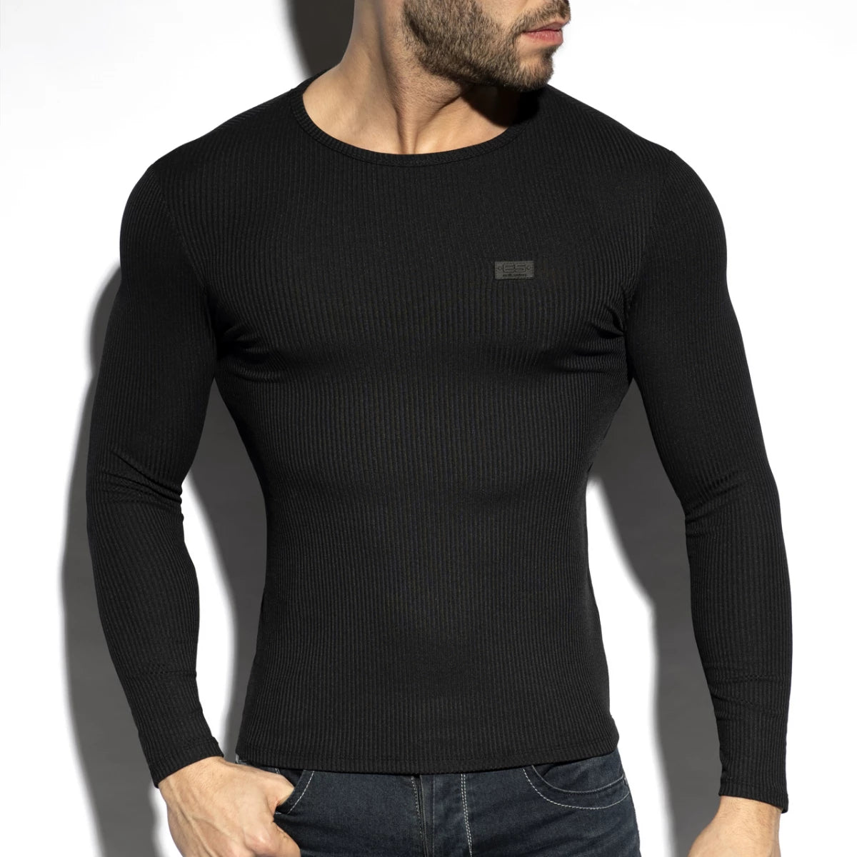 ES Collection Recycled Rib Long Sleeve T-Shirt - White