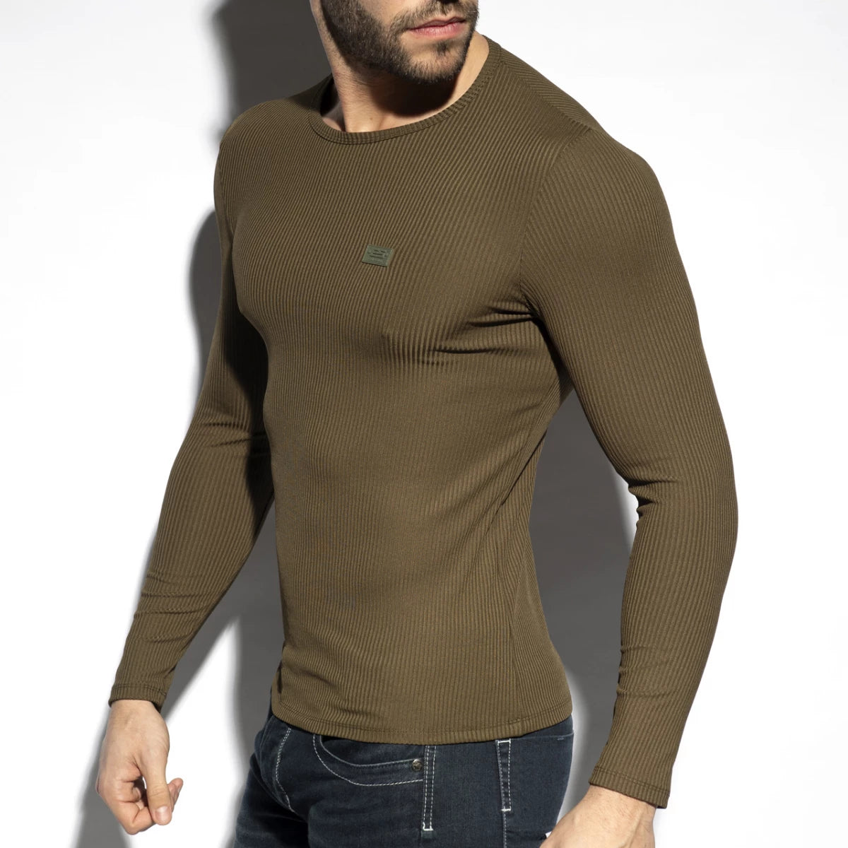ES Collection Recycled Rib Long Sleeve T-Shirt - White