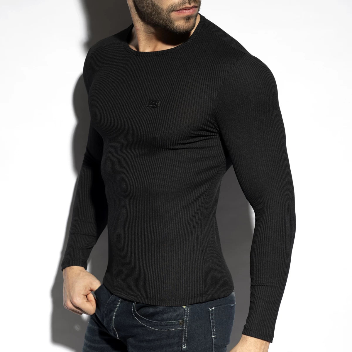 ES Collection Recycled Rib Long Sleeve T-Shirt - White