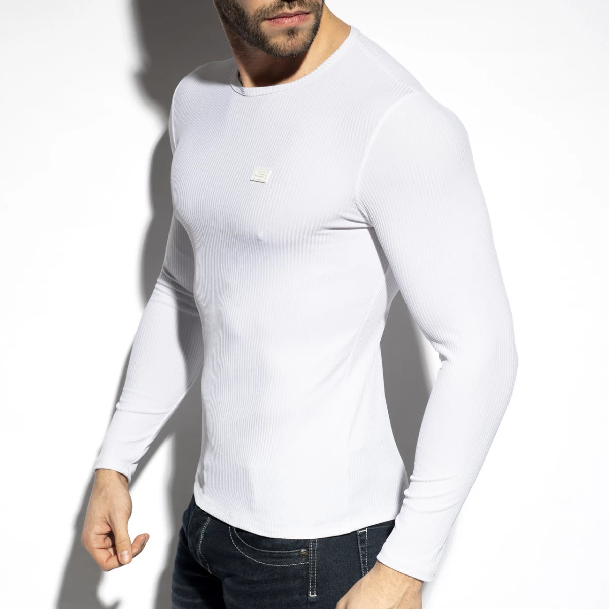 ES Collection Recycled Rib Long Sleeve T-Shirt - White