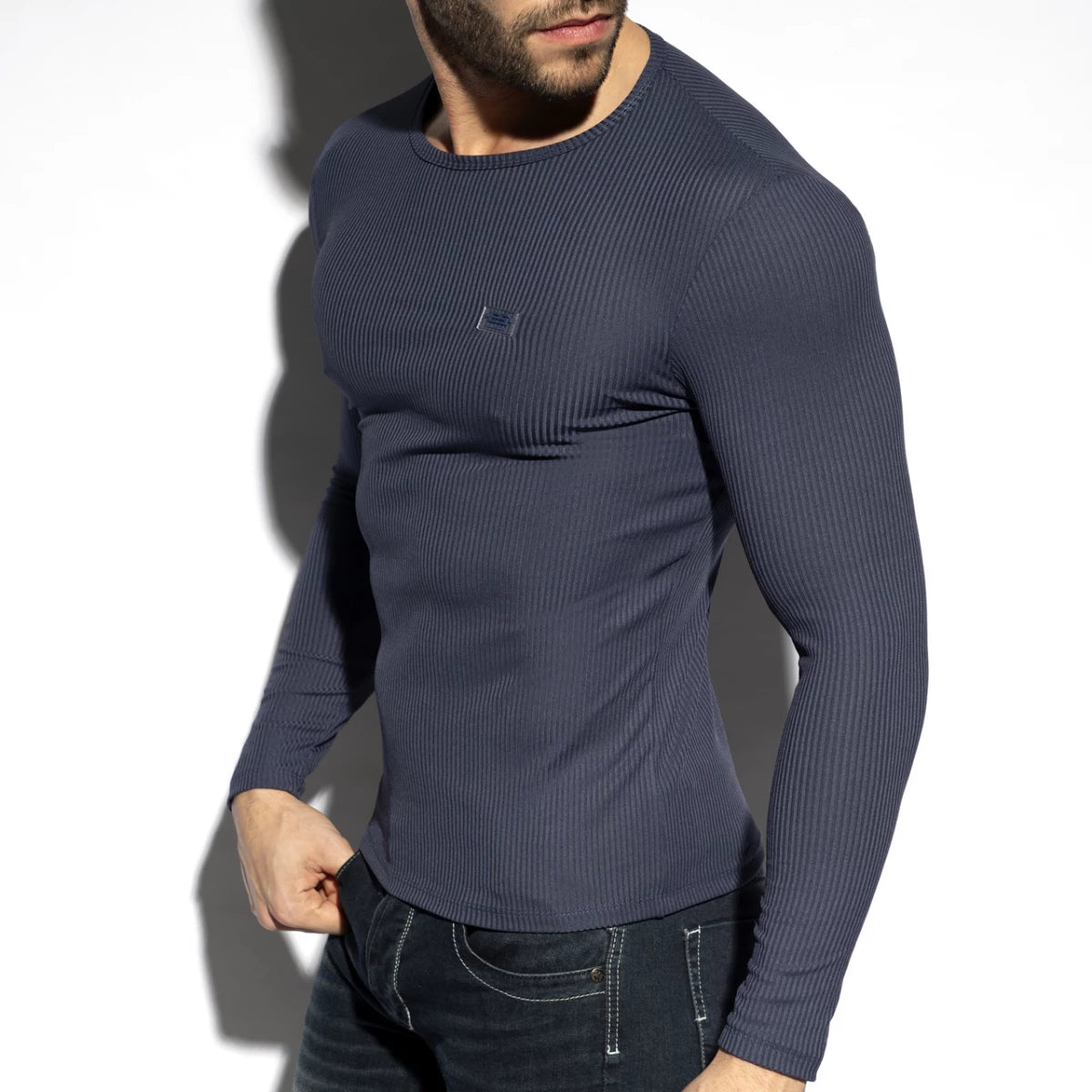 ES Collection Recycled Rib Long Sleeve T-Shirt - White