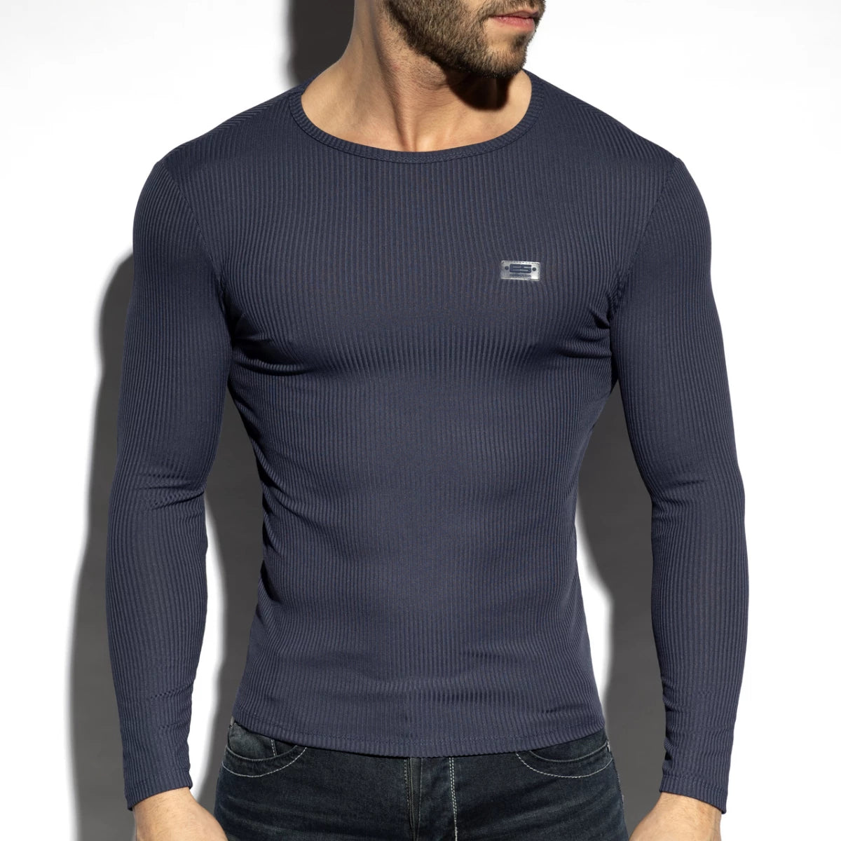 ES Collection Recycled Rib Long Sleeve T-Shirt - White