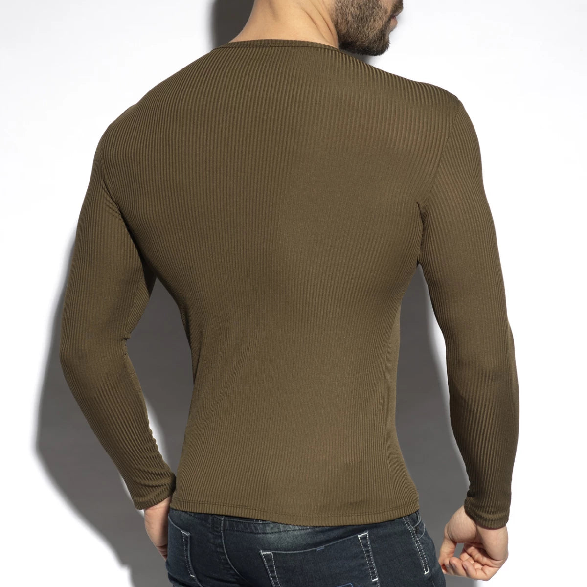 ES Collection Recycled Rib Long Sleeve T-Shirt - White