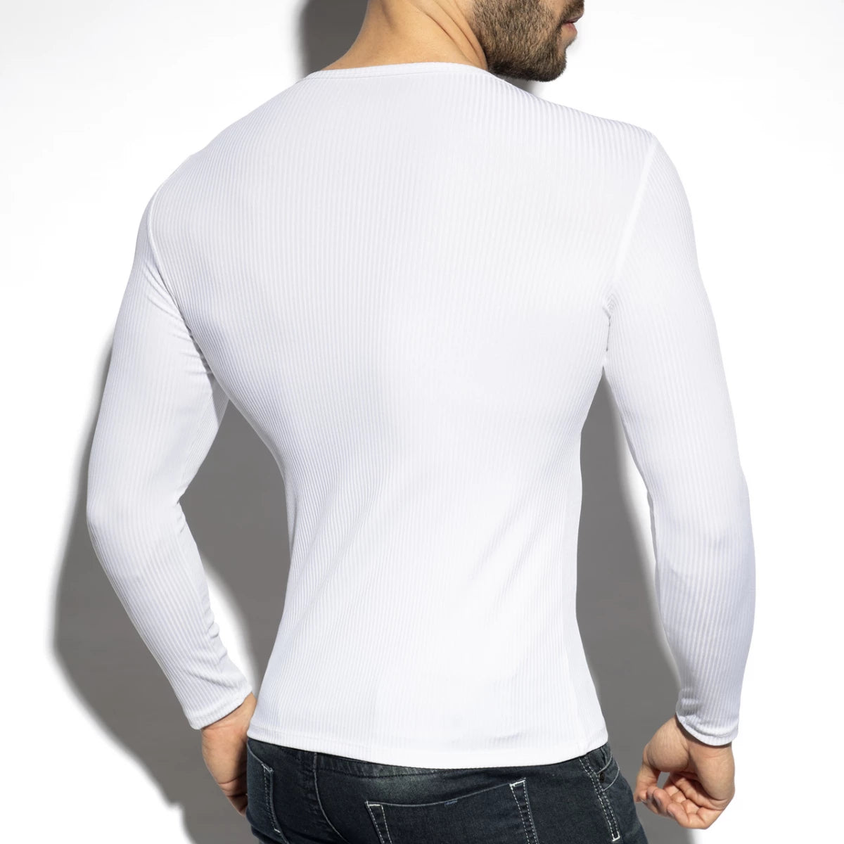 ES Collection Recycled Rib Long Sleeve T-Shirt - White