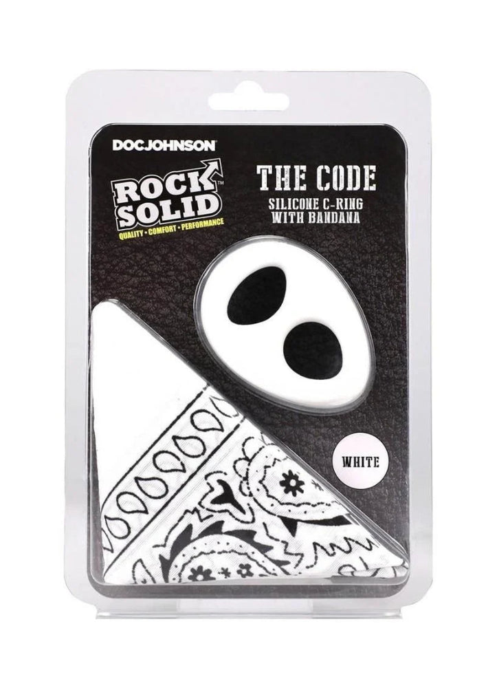 Rock Solid The Code 'White' Cock Ring w/Bandana