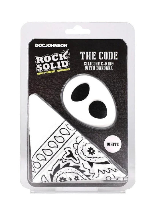 Rock Solid The Code 'White' Cock Ring w/Bandana