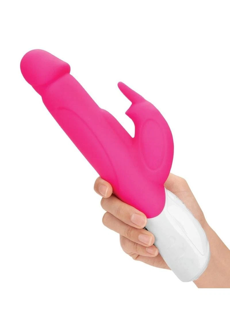 Rabbit Essentials Realistic Rabbit Vibrator w/ Throbbing Shaft - Pink
