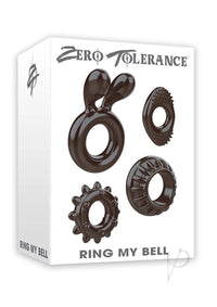 Zero Tolerance 'Ring My Bell' Cock Ring Kit (4 piece kit) -Smoke