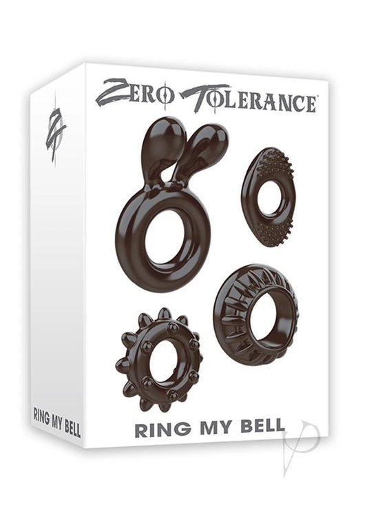 Zero Tolerance 'Ring My Bell' Cock Ring Kit (4 piece kit) -Smoke