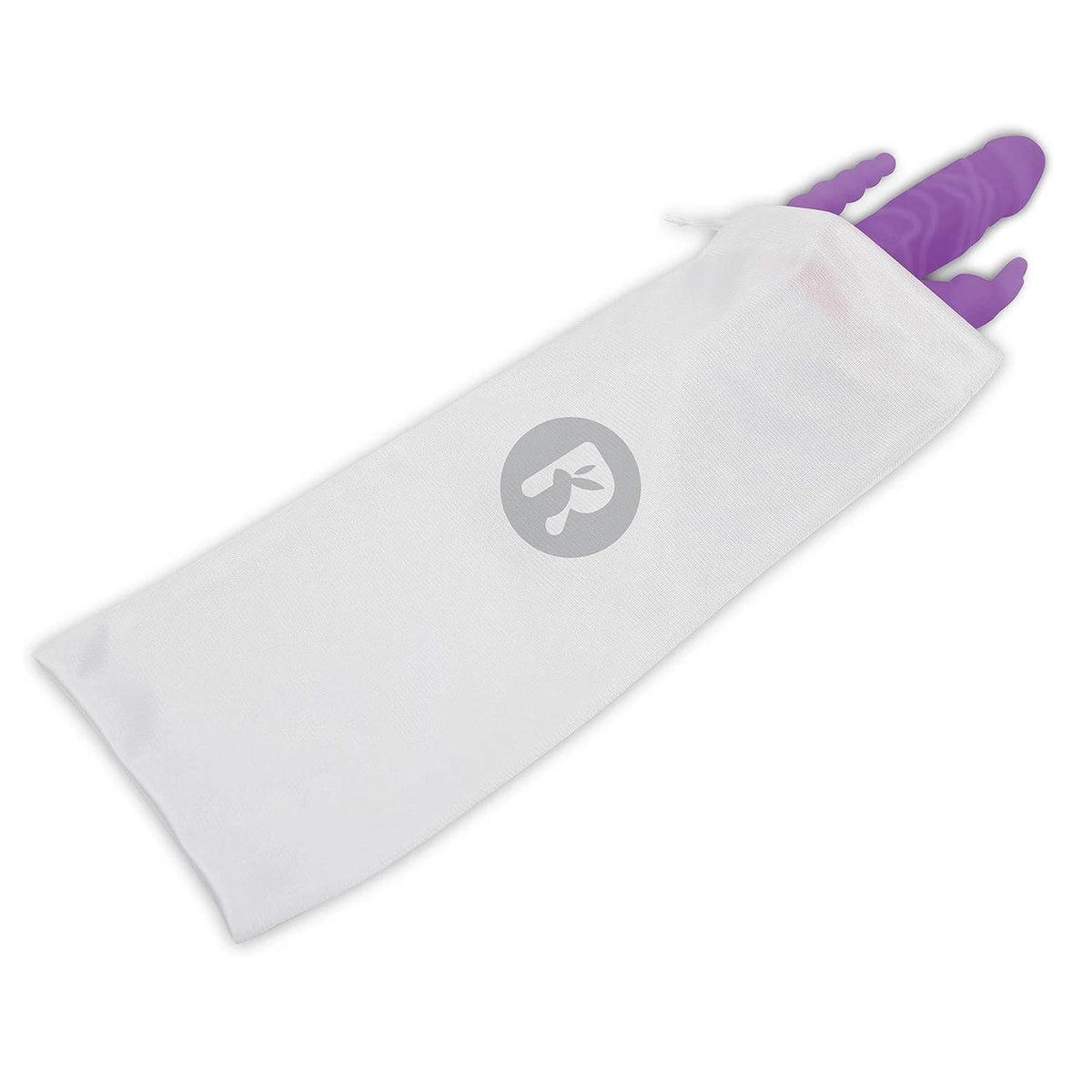 Rabbit Essentials Rechargeable Double Penetration Rabbit Vibrator w/ Rotating Beads - Purple