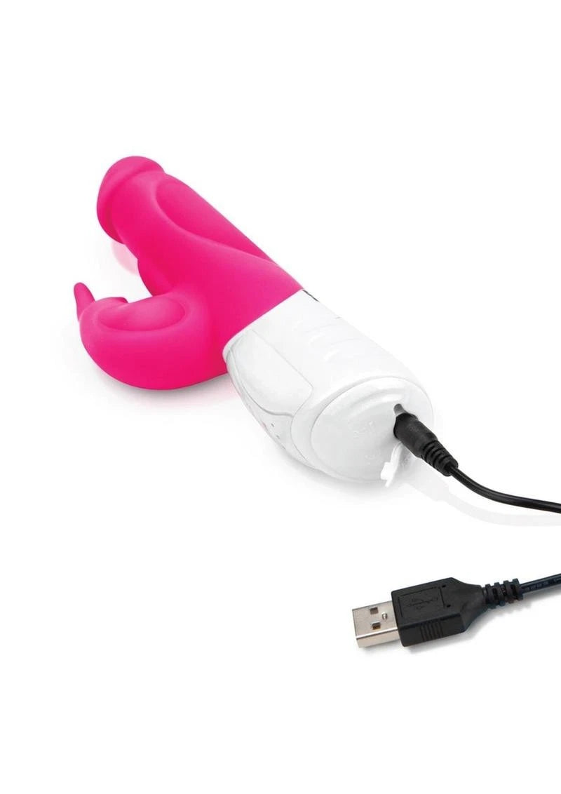 Rabbit Essentials Realistic Rabbit Vibrator w/ Throbbing Shaft - Pink