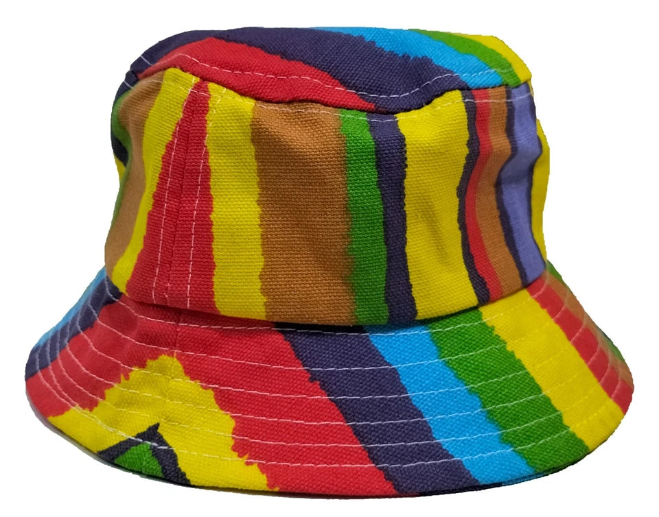Striped Rainbow Pride Bucket Hat