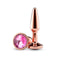 Rear Assets Tapered Rose Gold Gem Butt Plug - Small