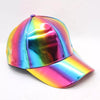 Multicolored metallic cap on a white background