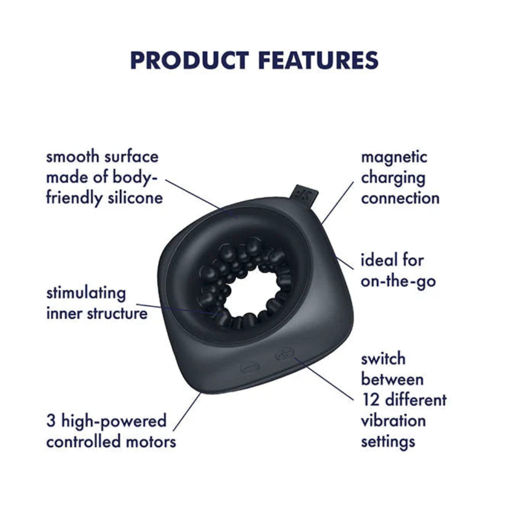 Satisfyer Ring Stroker w/ Vibration -Black