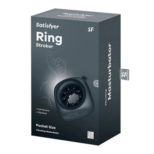 Satisfyer Ring Stroker w/ Vibration -Black