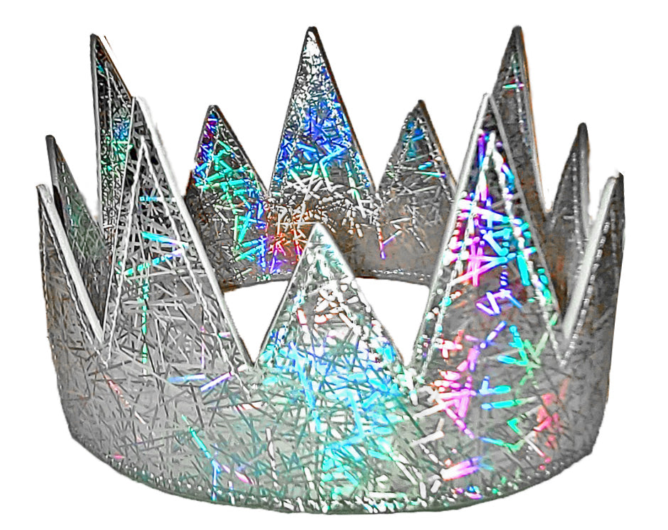 Party Crown Faux Leather - Silver Confetti
