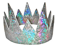 Party Crown Faux Leather - Silver Confetti