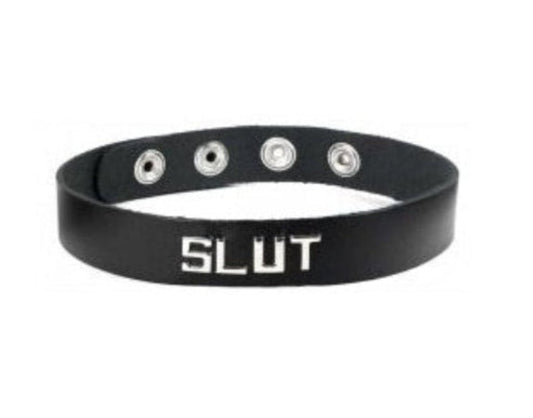 Leather Wordband Collar - Slut