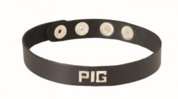 Leather Wordband Collar - Pig