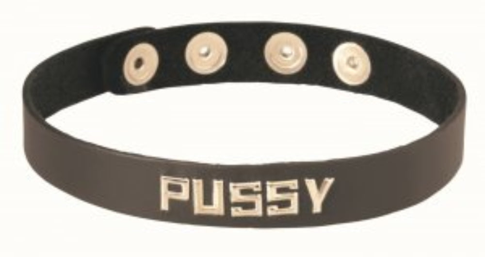 Leather Wordband Collar - Pussy