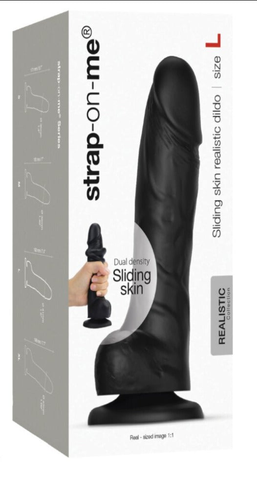 Strap-On-Me "Sliding Skin" Dildo Black -L