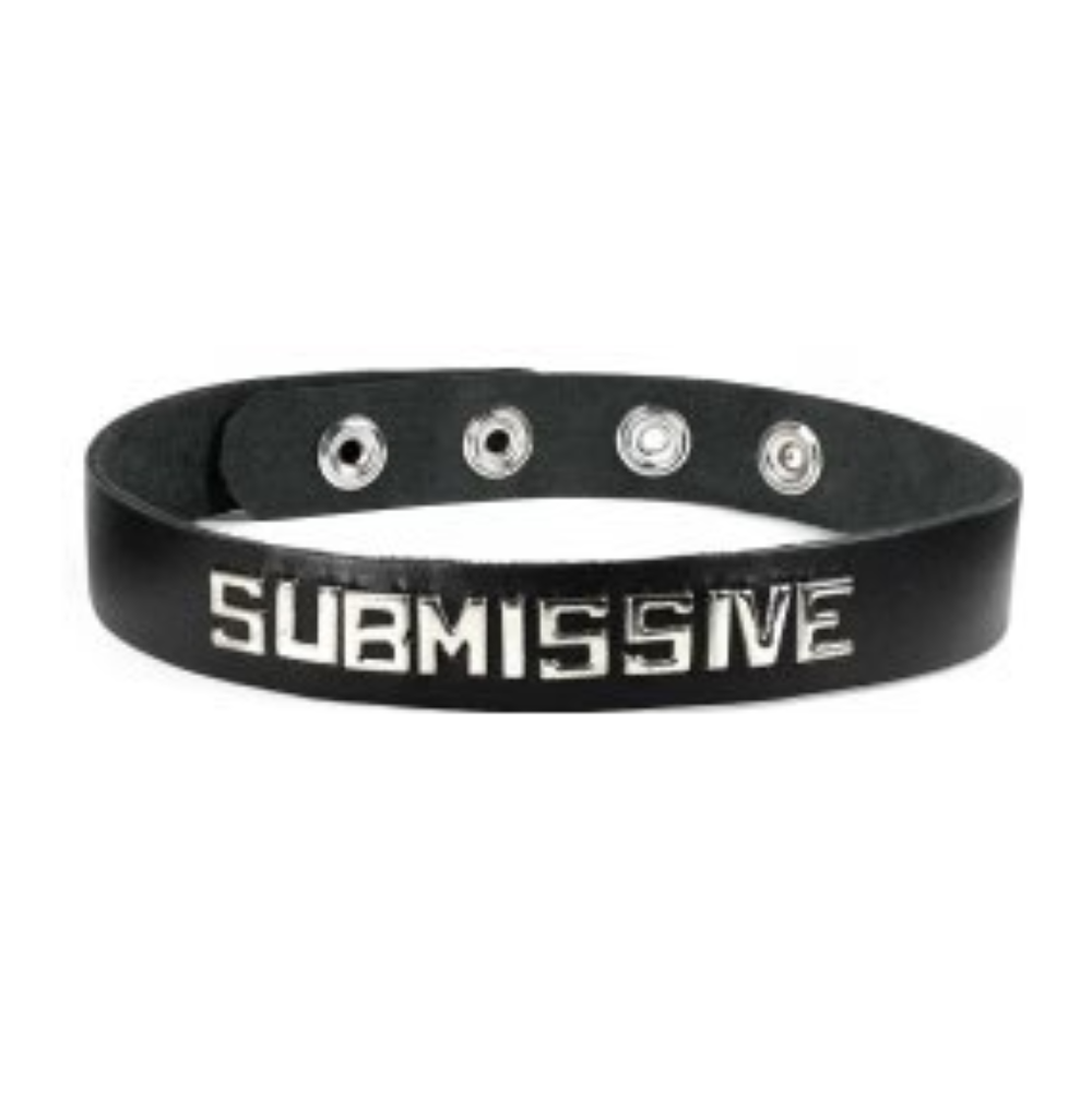 Leather Wordband Collar - Submissive