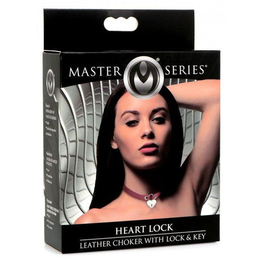 MS "Heart Lock" Choker W/key -Red