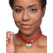 MS &quot;Heart Lock&quot; Choker W/key -Red