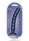 Ouch! 8" Beaded G-Spot Dildo -Blue