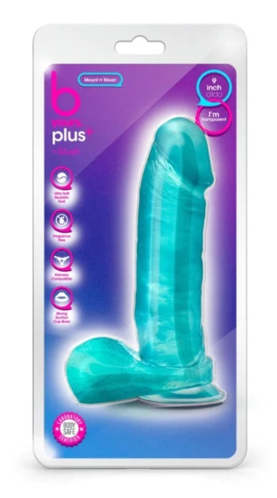 B Yours Plus 'Mount n’ Moan' 9 Inch Ballsy Dildo -Teal