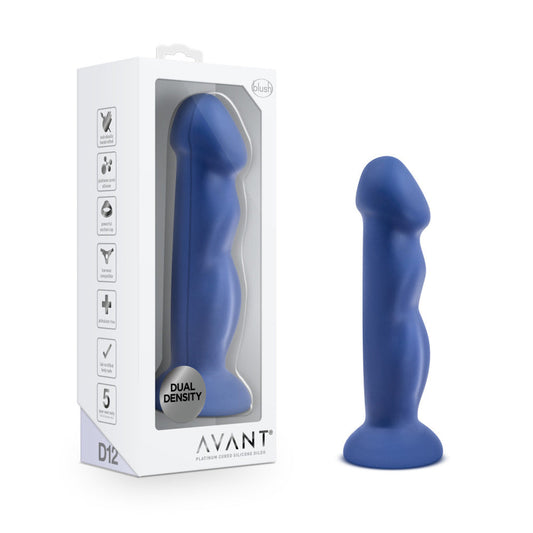 Avant D12 Suko Silicone Dual Density Dildo 8" - Indigo