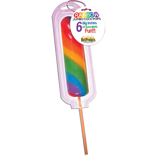 Rainbow ''Jumbo'' Candy Cock Pop