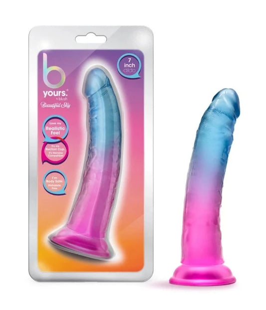 B Yours "Beautiful Sky" 7 Inch Dildo -Sunset