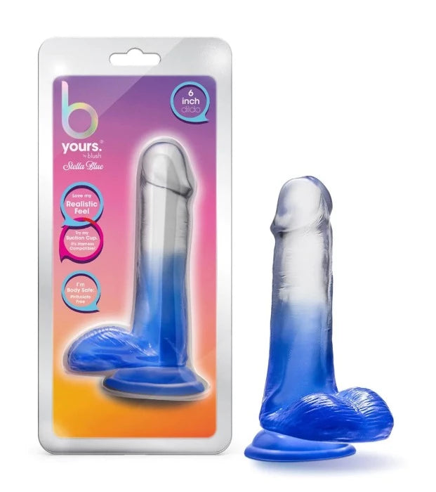 B Yours 'Stella Blue' 6 Inch Dildo -Blue