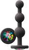 Glams ''Ripple'' Rainbow Gem Butt Plug -Black