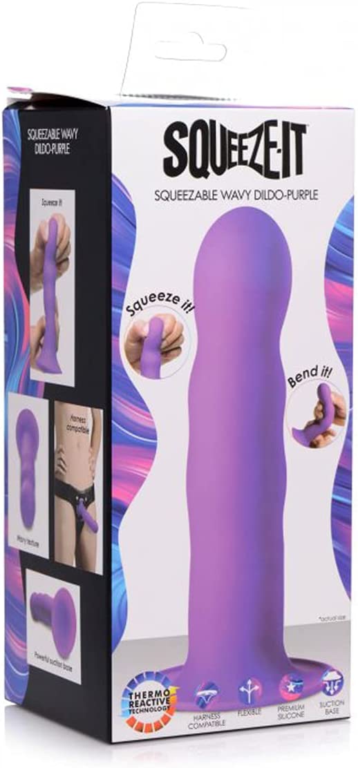 Squeeze-It "Squeezable Wavy" Dildo -Purple
