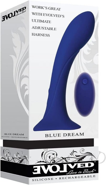 Evolved "Blue Dream' Strap-on Vibrator -Blue