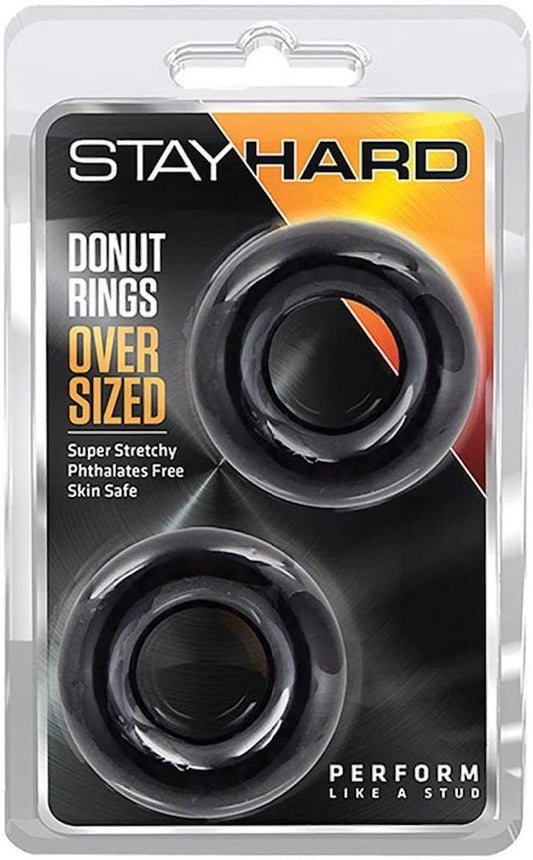 Stay Hard 'Oversized' Donut Rings -2Pk