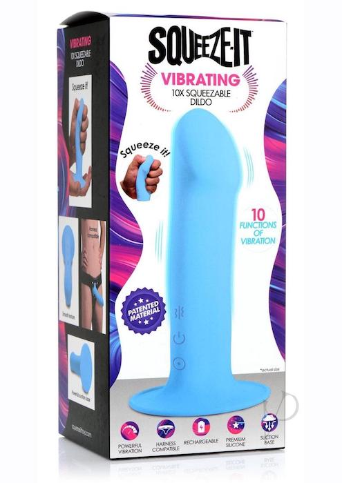Squeeze-It "10X Vibe" Dildo -Blue