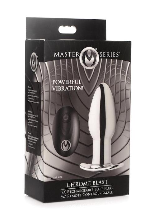 MS "Chrome Blast" 7X Anal Plug w/Remote –Small