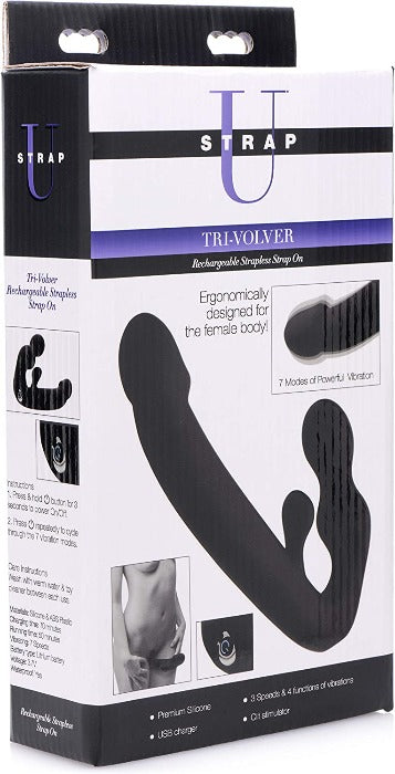 Strap U 'Tri-Volver' Rechargeable Strapless Strap On
