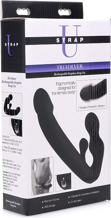 Strap U ''Tri-Volver'' Rechargeable Strapless Strap On