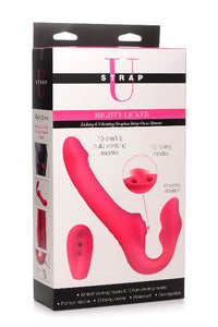 Strap U "Mighty Licker" 10X Strap On Vibe -Pink