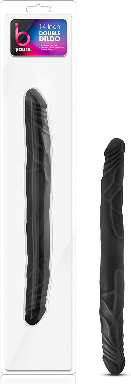 B Yours 14 Inch "Double" Dildo -Black